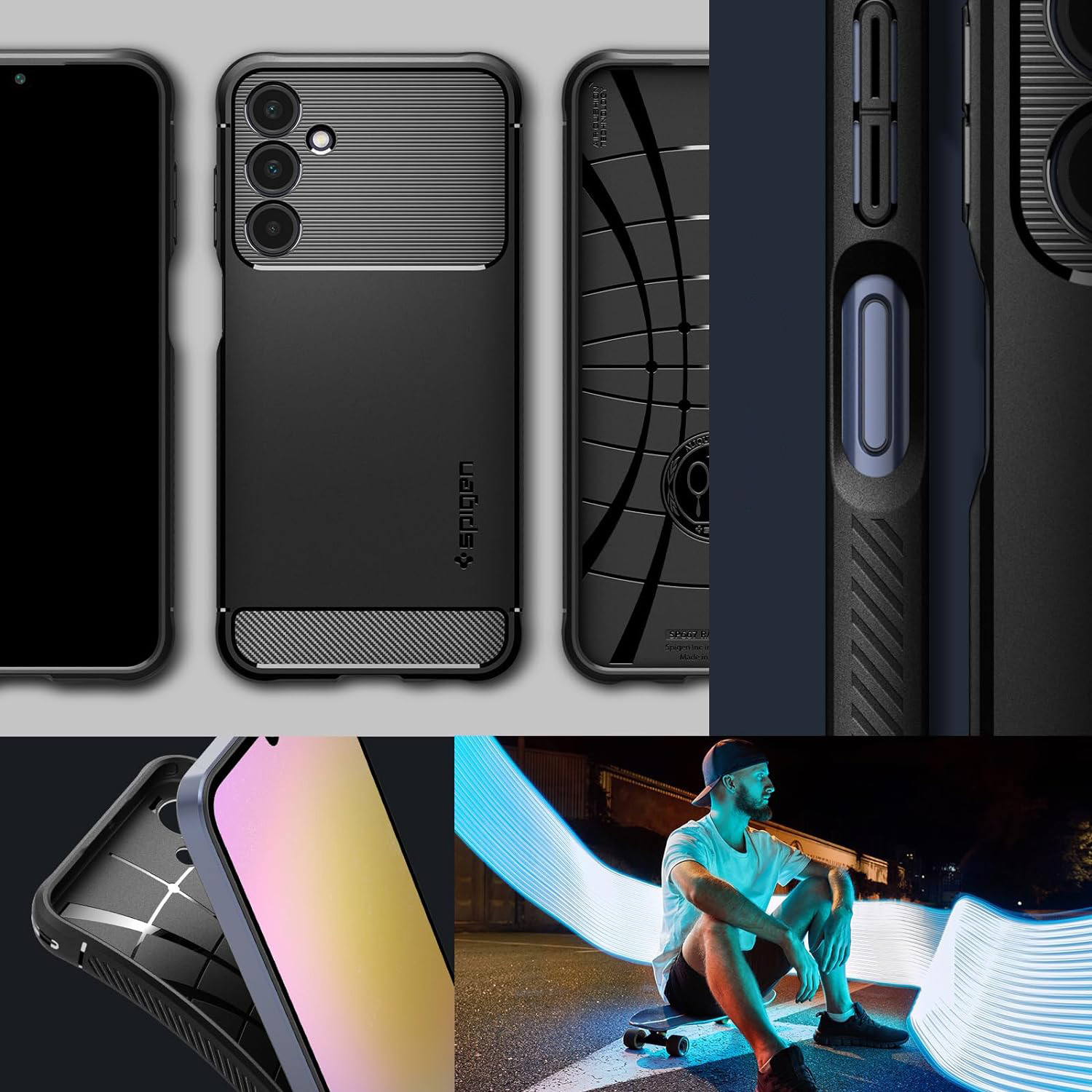 Etui Spigen Rugged Armor do Galaxy A25 5G, czarne
